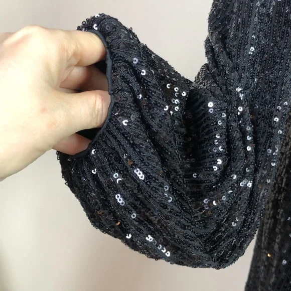 NEW Piombo Black Sequent Dress - Picture 4 of 10